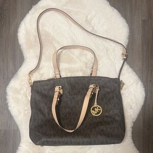 Michael Kors Dark Brown and Tan Tote